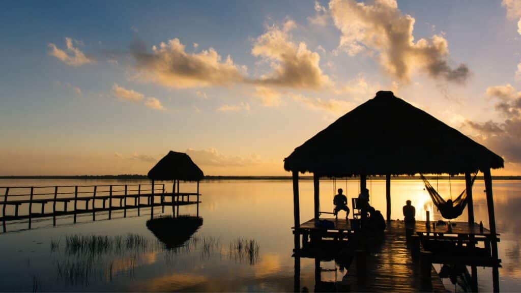 bacalar at sunset
